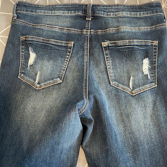 Plaid inspired ripped jeans - Picture 4 of 4